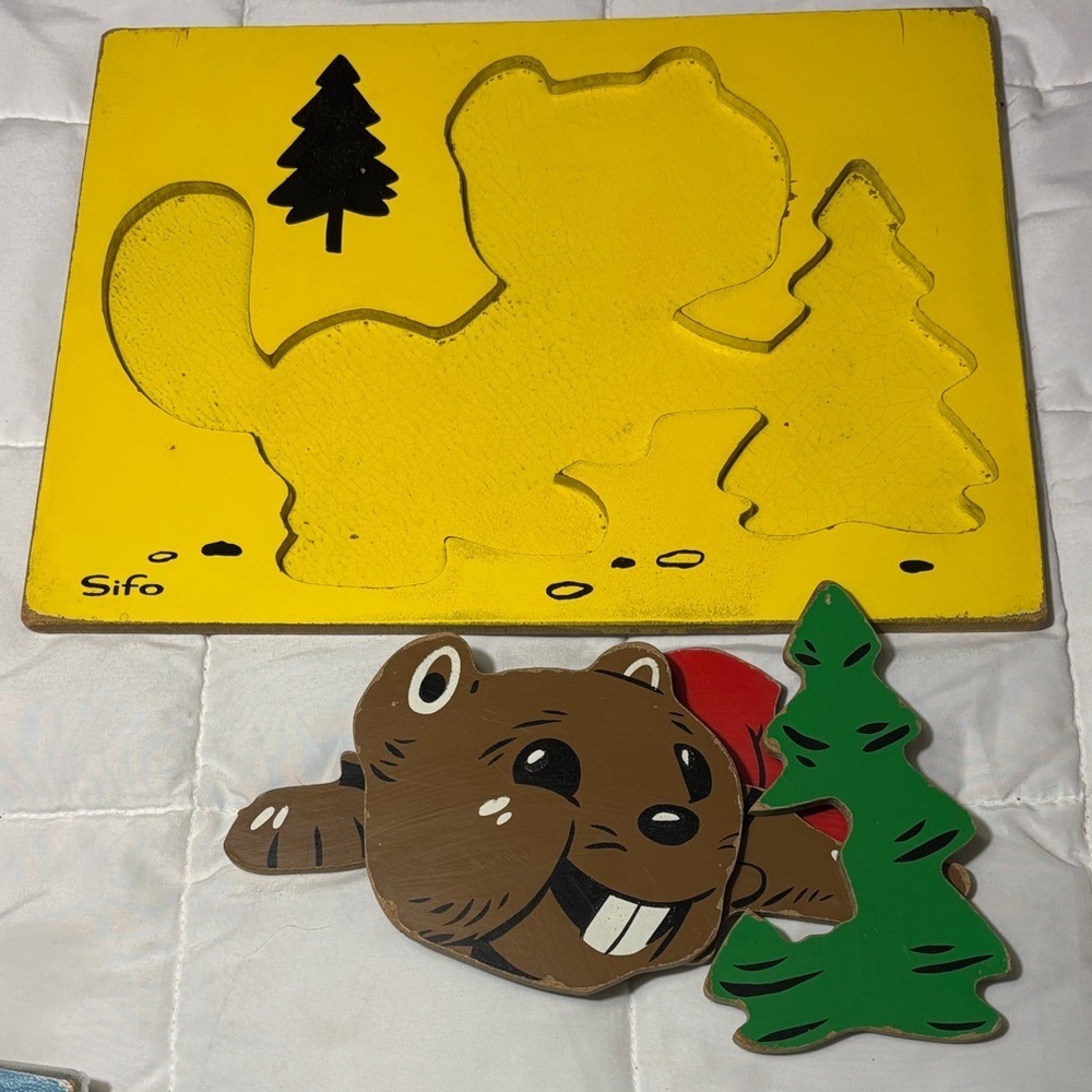 Vintage Sifo Happy Beaver 7 Piece Puzzle - Picture 4 of 7